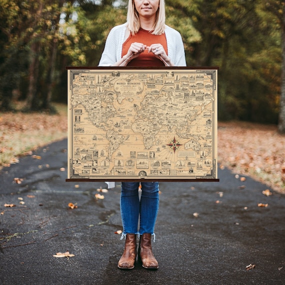 世界遺産地図ポスター：ヴィンテージ地図、子供向け旅行地図 - Etsy 日本