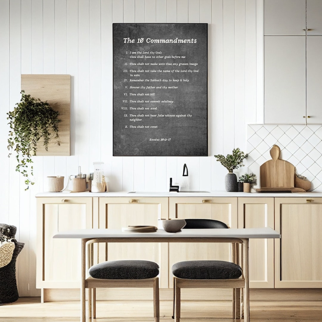 Ten Commandments Poster: Exodus 20 Scripture, Modern Catholic Art - Etsy