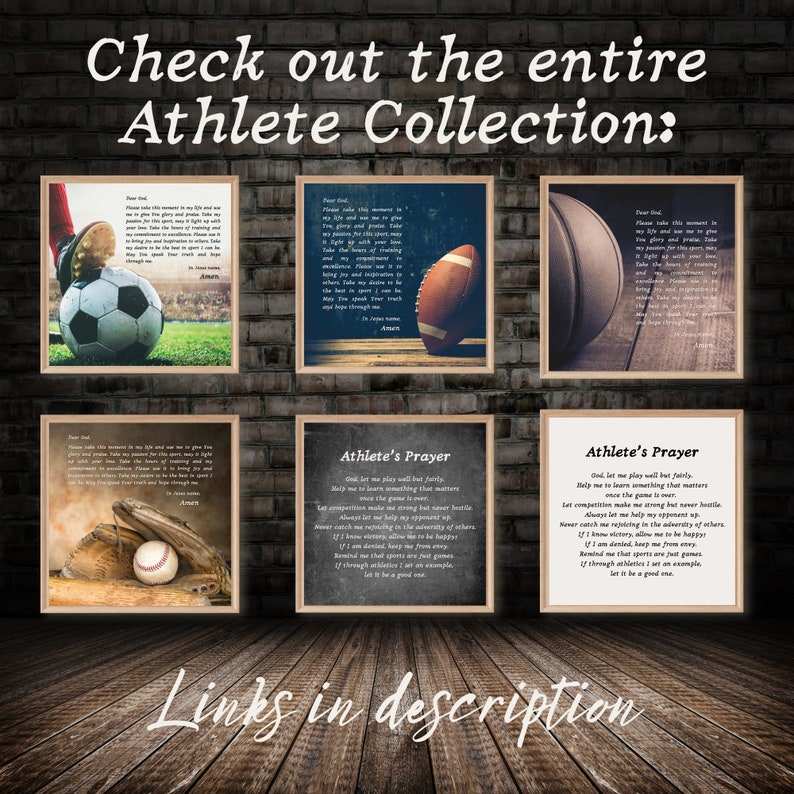 Athlete Poster Christian Sports Prayer Printable Christian - Etsy