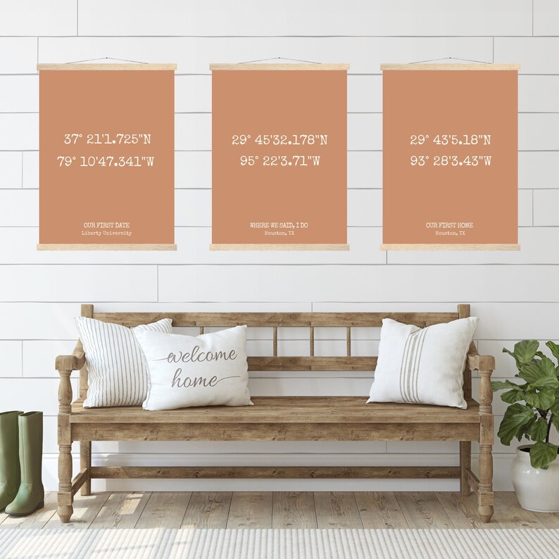 Coordinates Wall Art Framed Custom Coordinates Sign Etsy