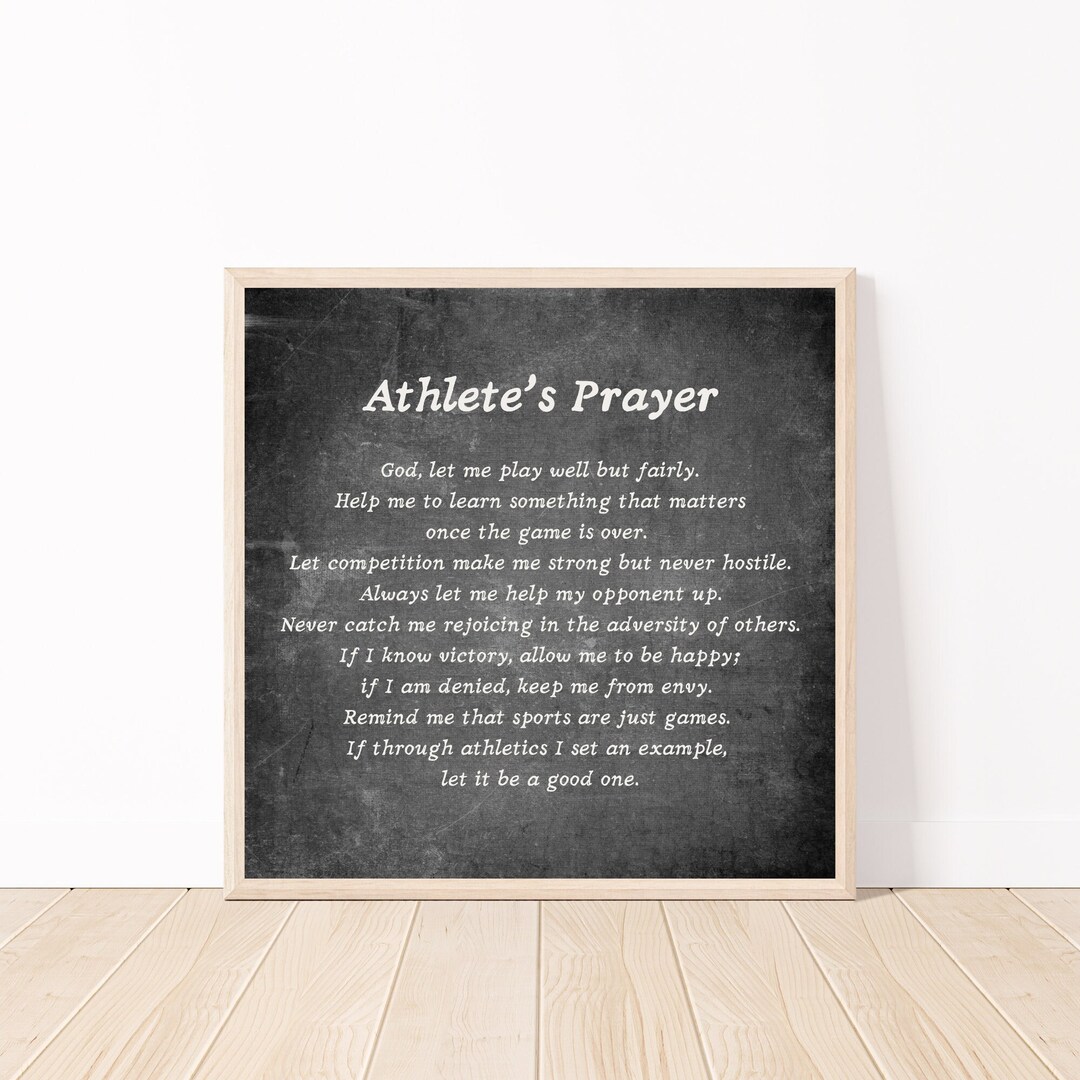 Athlete Poster Christian Sports Prayer Printable Christian Poster ...