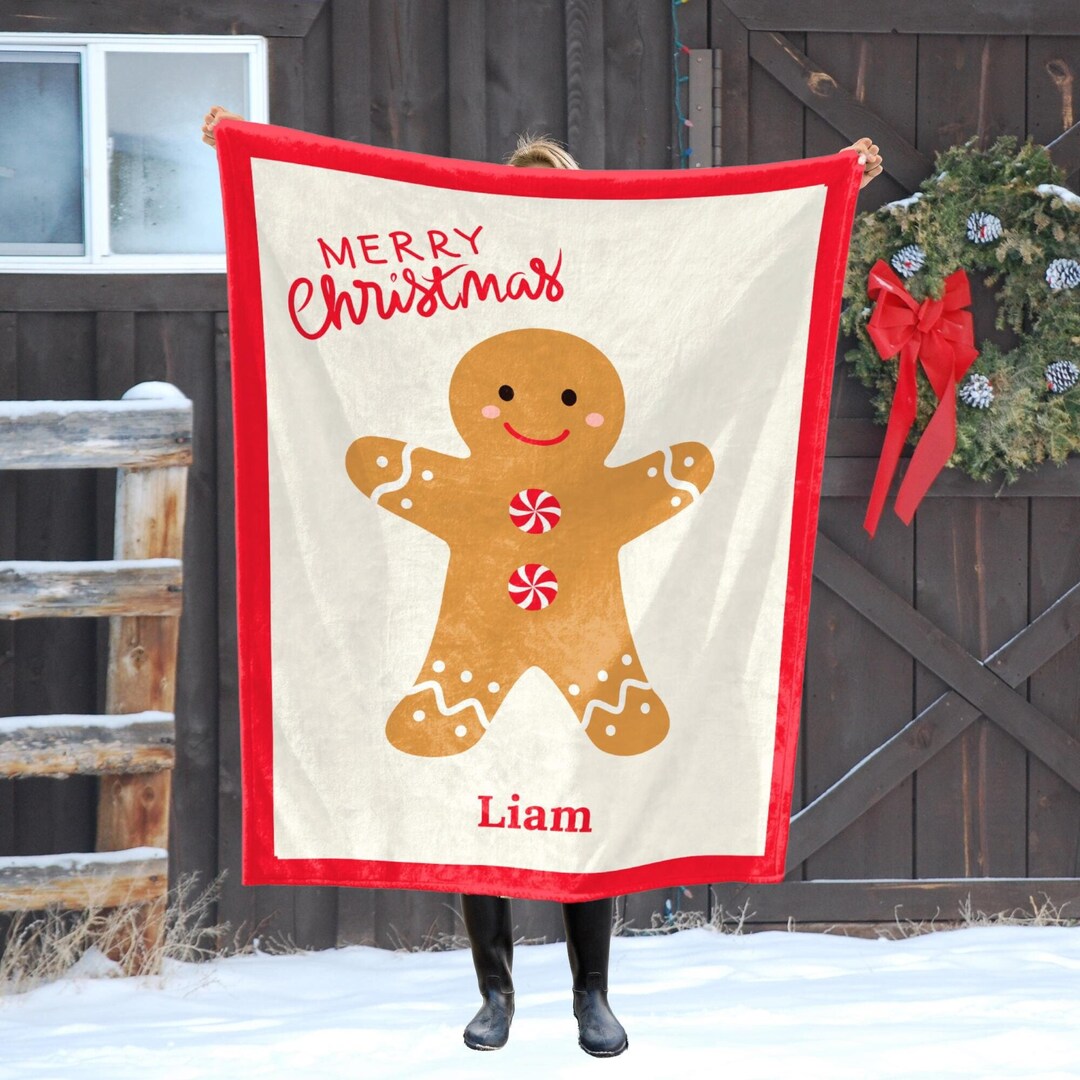 Personalized Gingerbread Christmas Blanket: Custom Kids Throw - Etsy