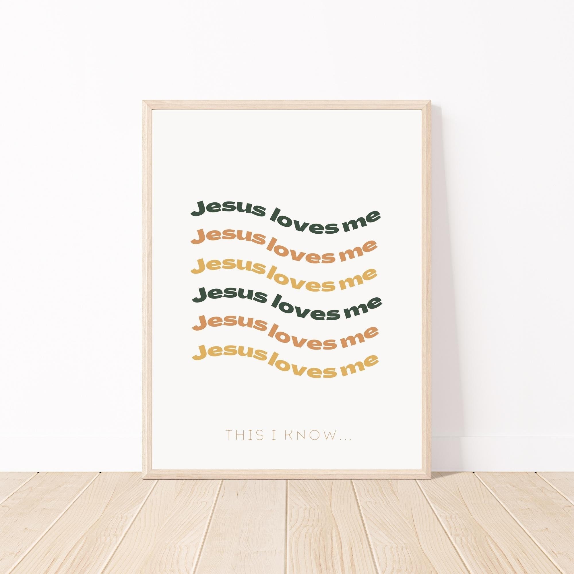 Jesus Loves Me Jesus Printable Christian Word Art simple - Etsy