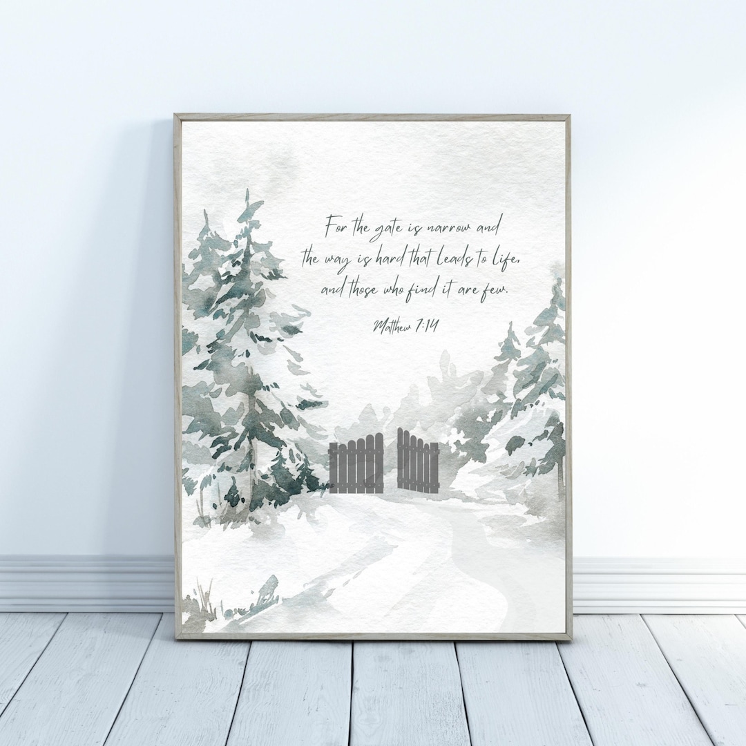 Scripture Watercolor Ice Winter Landscape Watercolor Scripture Art Print (digital Download) - Etsy
