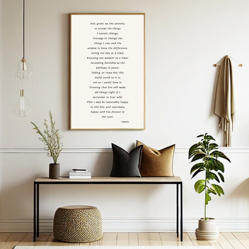 Serenity Prayer Sign Full Serenity Prayer Alcoholics Etsy