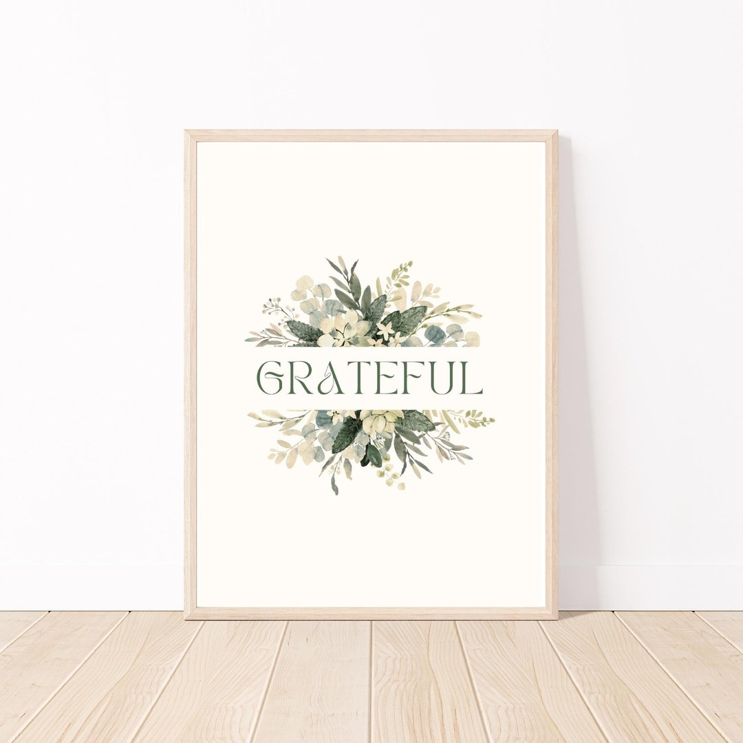 Grateful Wall Art grateful Sign grateful Art gratitude Wall Etsy