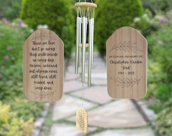 Personalized Memorial Wind Chime: Grief Poem, Family Remembrance