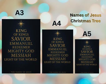 Names of Jesus Christmas Tree Poster | Christian Advent Art (digital ...