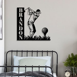 Sinal de golfe de metal personalizado, presente de golfe para filho, presente de golfe para homens,
