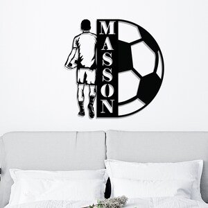 Custom Soccer Gift, Metal Name Soccer Sign, Soccer Gift for Boys, Kids Soccer Room Decor, Personalized Soccer Sign, Metal Soccer Sign