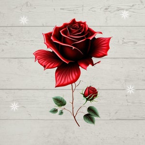 Red Rose Sticker, Halloween Stickers, Magic Red Rose Stickers, Bloody Rose Stickers, Blooming Rose, Flower Sticker, Rose Lover Sticker