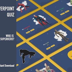 Who&#39;s That Superhero? – Kids Birthday Party | Virtual Quiz | Party Game | PowerPoint Game | Family Party | Trivia | Superhero Quiz