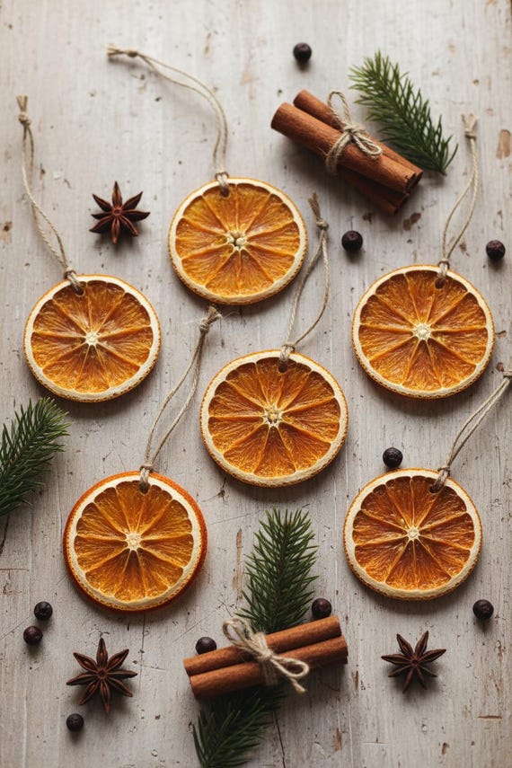 Rustic Yule Dried Orange Slice Ornaments – Witchy Yule Decor, Rustic Winter Solstice Home Decoration, Natural Pagan Gift. Yule tree decor