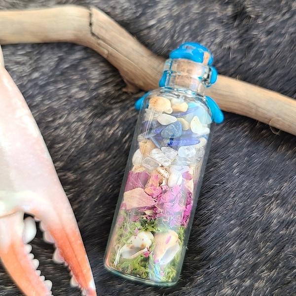 Sea Witch Spell Jar. Spell Bottle. Witch Decor, Altar Decor. Magic Jar, Witchy Decor, Ritual Supplies. Witch Bottle. Sea Bottle.