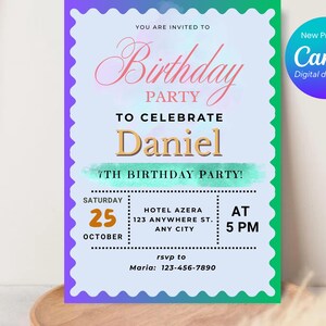 Editable reptile birthday invitation, invite crawl, crawl, invite to an outdoor birthday on the nature theme