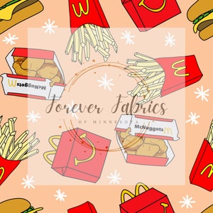 Nugs  and Fries Preorder | Fabric By The Yard | Bullet | DBP | Wide Rib | Printed Holographic | USA