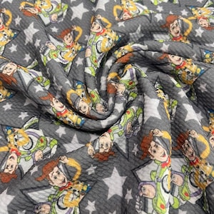 Happy Woody | Bullet Fabric l RTS l DIY l Bows l Clothing l 4 Way Stretch l Fast Shipping l USA l Strips, 1/2 yds,. yds
