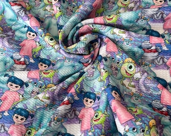Boo 2  4x4 print  | Printed Bullet Fabric l RTS l 4 Way Stretch | DIY | Clothing | Bows | USA | Fast Shipping l Strips. 1/2 yds, yds