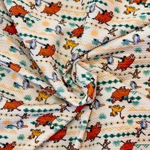 Hakuna Matata l RTS l 4 Way Stretch l Printed Bullet Fabric | DIY | Clothing | Bows | USA | Fast Shipping l Strips, 1/2 yds, yds
