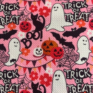 Pink Trick or Treat|  Bullet Fabric l RTS l DIY l Bows l Clothing l 4 Way Stretch l Fast Shipping l USA l Strips, 1/2 yds,. yds