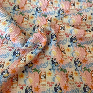 Beachy Blue  |. Printed Bullet Fabric | DIY | Clothing | Bows | USA | Fast Shipping