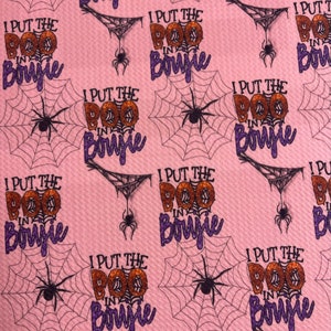 Boujie Boo| Printed Bullet Fabric l RTS l 4 Way Stretch | DIY | Clothing | Bows | USA | Fast Shipping l Strips. 1/2 yds, yds