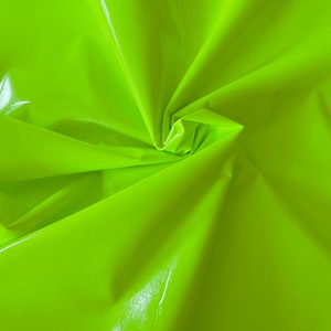 Neon  Green Pleather  | 4 way stretch Plastics | DIY | Clothing | Bows | USA | Fast Shipping
