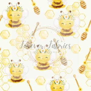 Abeilles | Précommandé | Tissu par mètre | Balle | SPD | Côtes larges | Imprimé holographique | Etats-Unis