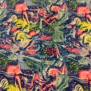 Teal Pink Design | Printed Bullet Fabric l RTS l 4 Way Stretch | DIY | Clothing | Bows | USA | Fast Shipping l Strips. 1/2 yds, yds