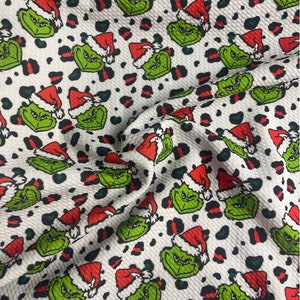 Leopard Santa G| Bullet Fabric l RTS l Diy l Bows l Clothing l 4 Way Stretch l Fast Shipping l USA l Strips, 1/2 yds,. yds