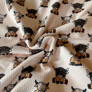 Boho Cows . | Printed Bullet Fabric | DIY | Clothing | Bows | USA | Fast Shipping