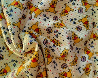 Love My Honey l RTS l 4 way Stretch l Strips, 1/2 yd, yd | Bullet Fabric | Fabric | Textured Fabric | Bows | Clothing | Fast Shipping | USA