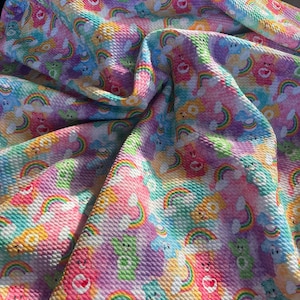 Rainbows & Bears 2 . Printed Bullet Fabric | DIY | Clothing | Bows | USA | Fast Shipping