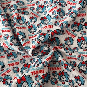 Here comes trouble | Bullet Fabric l RTS l DIY l Bows l Clothing l 4 Way Stretch l Fast Shipping l USA l Strips, 1/2 yds,. yds