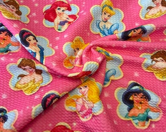 Friendly Princesses  |  Bullet Fabric l RTS l DIY l Bows l Clothing l 4 Way Stretch l Fast Shipping l USA l Strips, 1/2 yds,. yds