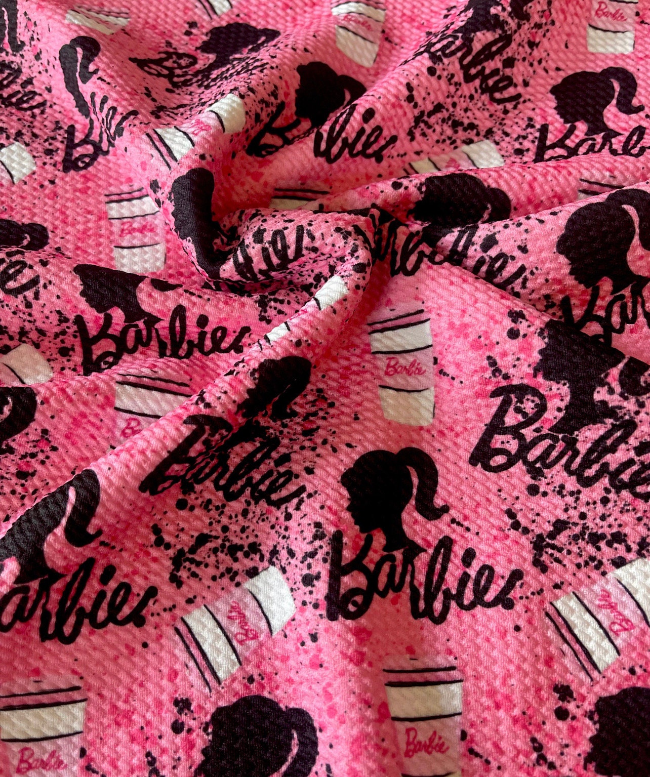 Mattel Barbie Tossed Barbies 112 cm Cotton Fabric Pink
