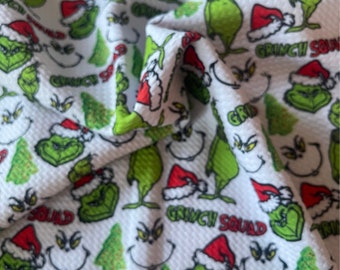 Grinch Squad  |. Printed Bullet Fabric | DIY | Clothing | Bows | USA | Fast Shipping