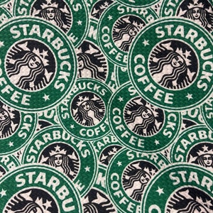 Coffee Time  | Printed Bullet Fabric l RTS l 4 Way Stretch | DIY | Clothing | Bows | USA | Fast Shipping l Strips. 1/2 yds, yds