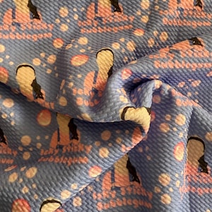 Tela azul chicle/bala de la Sra. R l Listo para usar l Bricolaje l Lazos l Ropa l Elástico en 4 direcciones l Envío rápido l EE. UU. l Tiras, 1/2 yarda, yardas