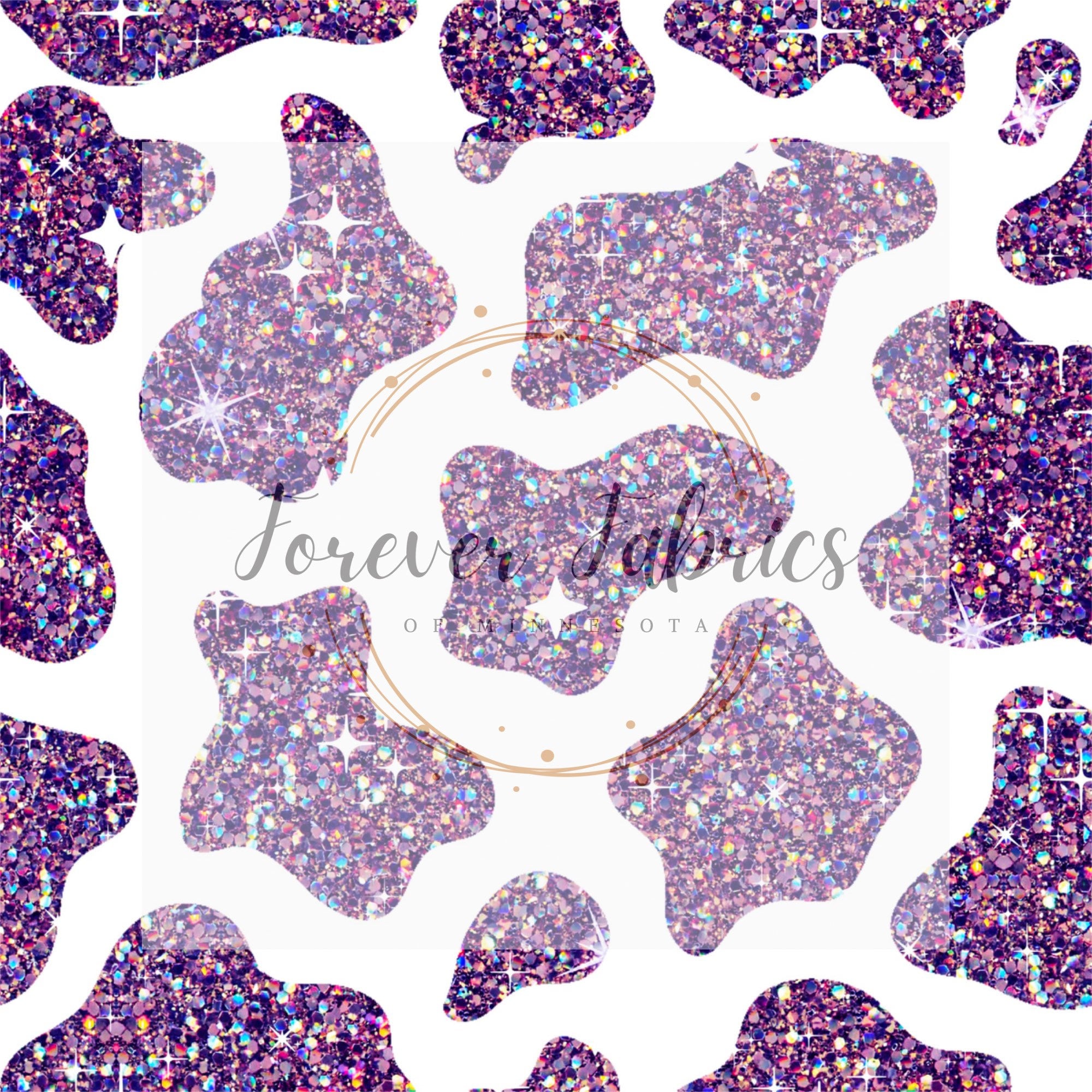 Purple Glitter Cow Print | Preorder | Fabric by the Yard | Bullet | DBP ...