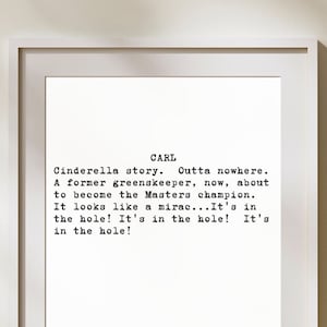 Caddyshack Screenplay Quote | Movie Quote | Wall Art | T-Shirt Print | Comedy