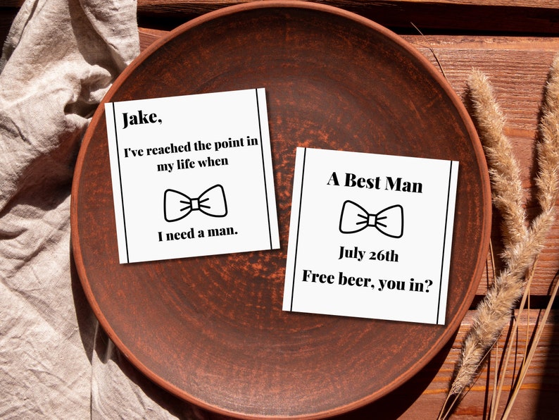 PRINTABLE Groomsmen Proposal Card Template Funny Bridesman Etsy