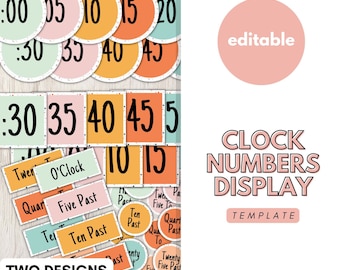 Clock Numbers Display | Learn the Time, Teach the Time, Clock Number Labels, Classroom Display, Classroom Decor, Classroom Labels