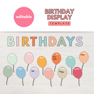 Classroom Birthday Display | Birthday Board, Classroom Birthdays, Birthday Chart, Student Birthdays, Birthday Bulletin