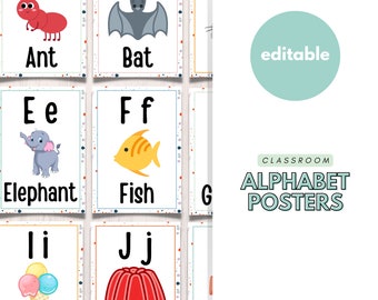 Woodland Alphabet Posters A–Z, Editable ABC Classroom Display