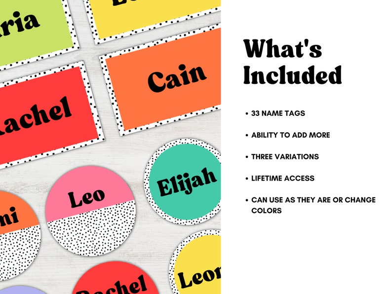 Name Tags, Desk Plates, Classroom Decor, Classroom Display, Bright ...