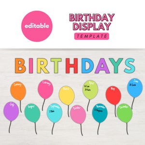 Classroom Birthday Display | Birthday Board, Classroom Birthdays, Birthday Chart, Student Birthdays, Birthday Bulletin