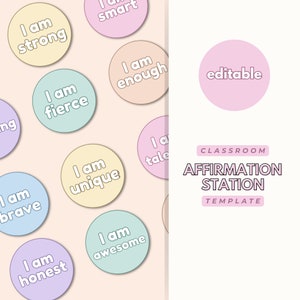 Affirmation Station, Pastel, Positive Affirmations, Classroom Decor, Classroom Display