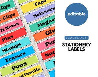 Etichette di cancelleria a punti, Etichette per carrelli rotanti, Etichette per carrelli, Decorazioni per l'aula, Etichette per l'aula, Etichette per gli insegnanti, Etichette per le cassette degli attrezzi degli insegnanti