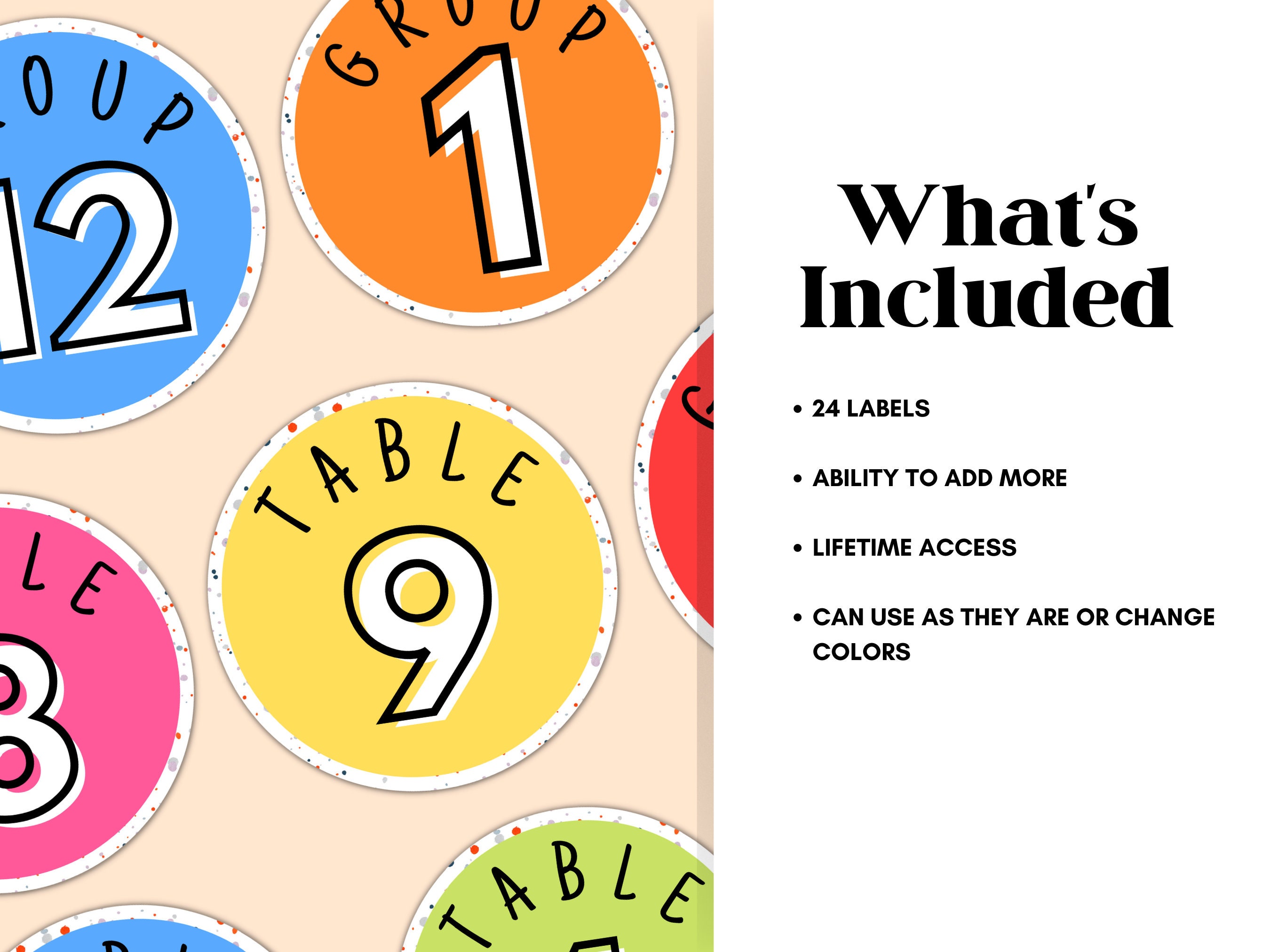 Classroom Table Labels, Group Signs, Table Numbers Pack, Group Number ...